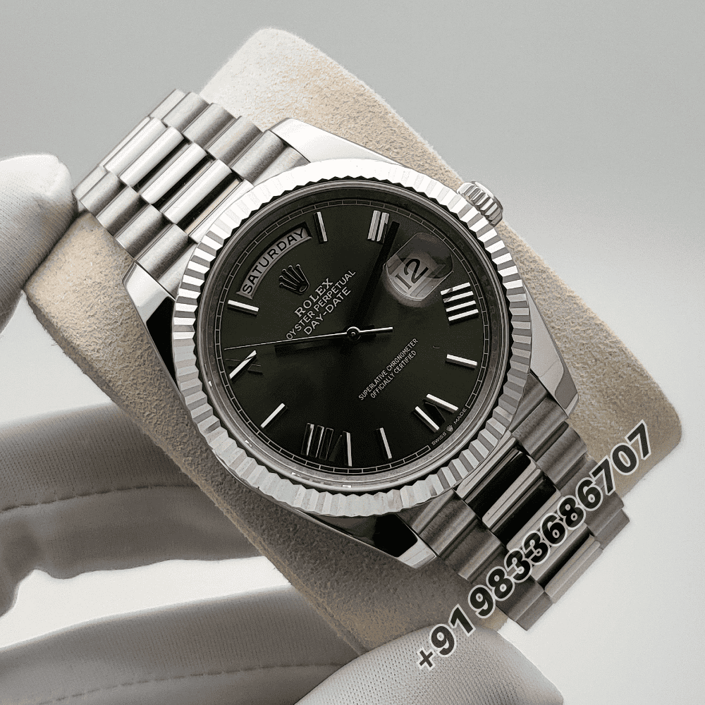 Rolex Day-Date Oyster Platinum Olive Green Dial 40mm Exact 1:1 Top Quality Super Clone Replica Swiss ETA 3255 Automatic Movement Watch - Image 3