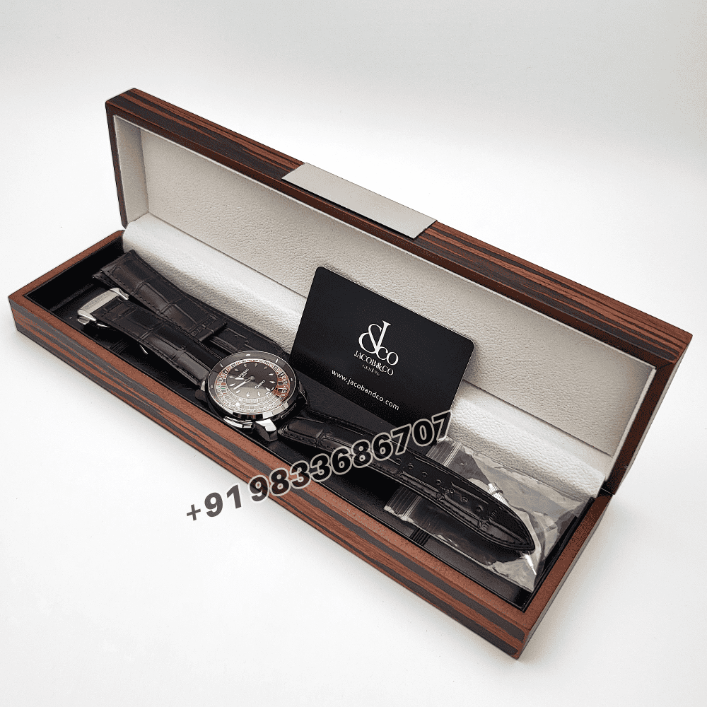 Jacob & Co Casino Tourbillon 18kt White Gold 44mm Exact 1:1 Top Quality Super Clone Replica Swiss ETA JCAM51 Movement Watch