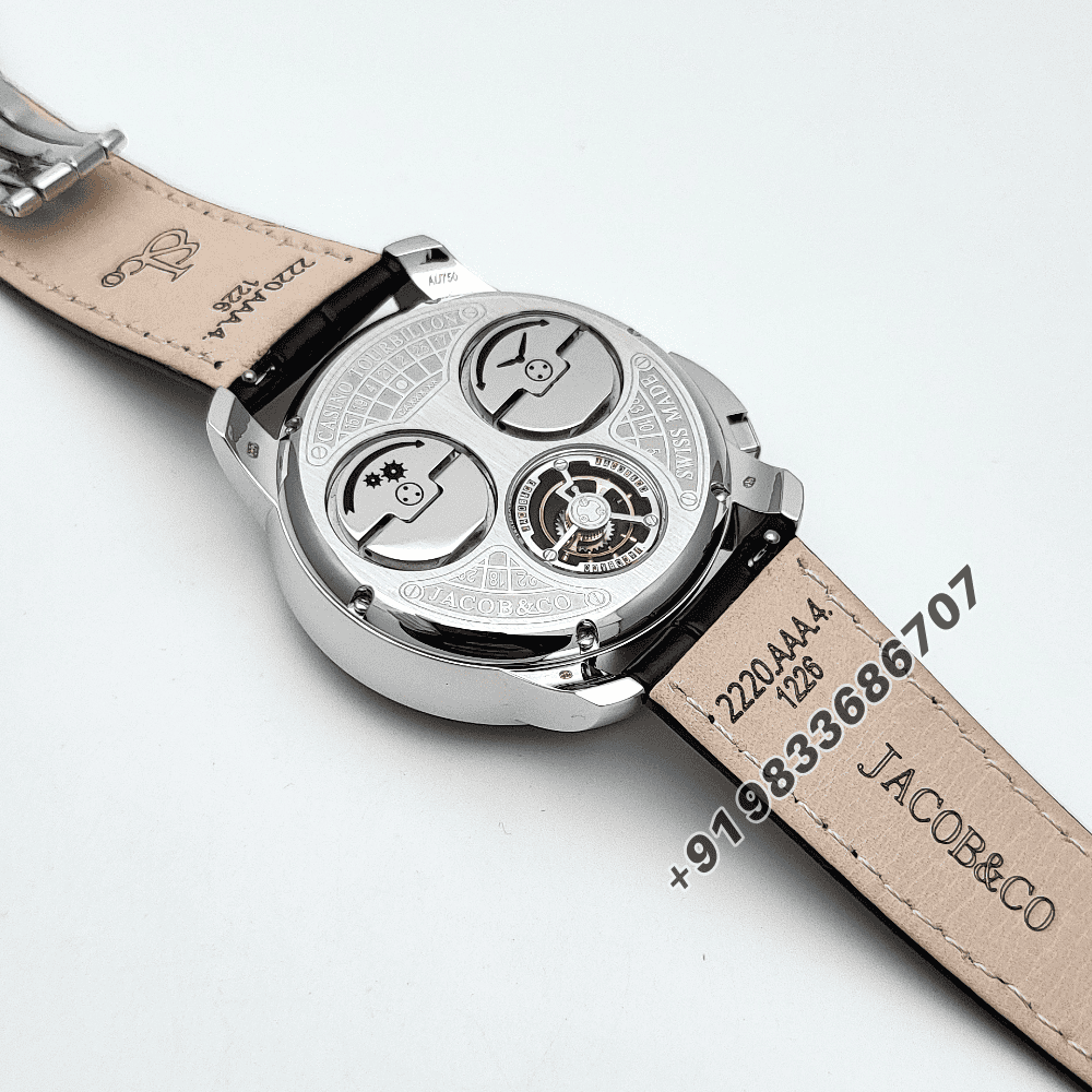 Jacob & Co Casino Tourbillon 18kt White Gold 44mm Exact 1:1 Top Quality Super Clone Replica Swiss ETA JCAM51 Movement Watch