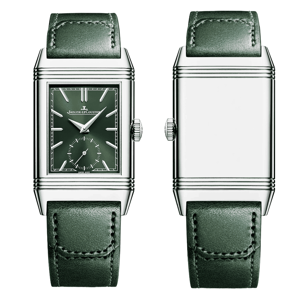 Jaeger-LeCoultre Reverso Tribute Monogace Small Seconds Green leather Strap Exact 11 Top Quality Replica Super Clone Swiss ETA