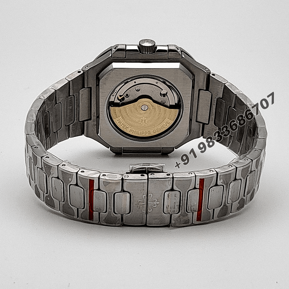 Patek Philippe Cubitus Stainless Steel Sunburst Olive Green Dial 45mm High Quality Swiss Automatic Replica Watch - Image 4