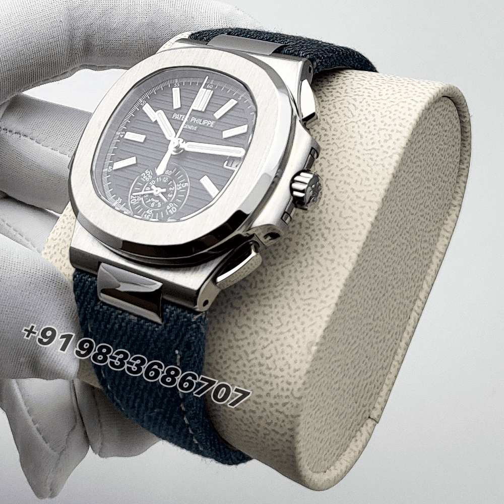 Patek Philippe Nautilus White Gold 5980/60G-001 Opaline Blue-Gray Dial 45mm Exact 1:1 Replica Top Quality Super Clone Swiss ETA CH 28-520 C/522 Automatic Movement Watch - Image 2