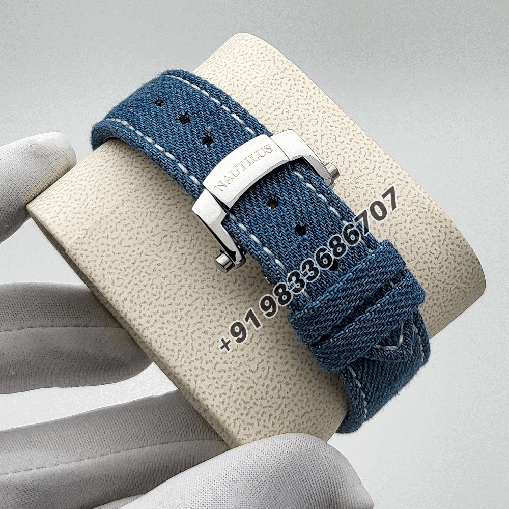 Patek Philippe Nautilus White Gold 5980/60G-001 Opaline Blue-Gray Dial 45mm Exact 1:1 Replica Top Quality Super Clone Swiss ETA CH 28-520 C/522 Automatic Movement Watch - Image 4