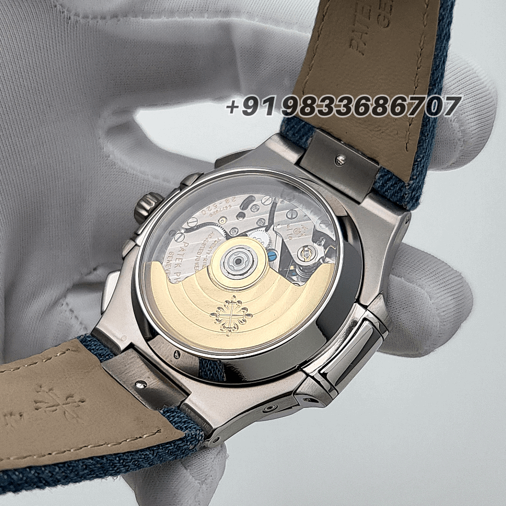 Patek Philippe Nautilus White Gold 5980/60G-001 Opaline Blue-Gray Dial 45mm Exact 1:1 Replica Top Quality Super Clone Swiss ETA CH 28-520 C/522 Automatic Movement Watch - Image 5