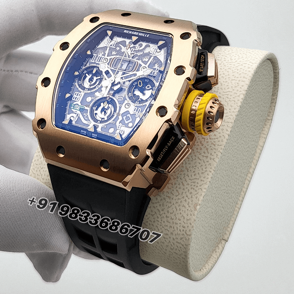 Richard Mille RM 11 Rose Gold Flyback Chronograph Exact 1:1 Top Quality Replica Super Clone Swiss ETA RM 11-03 Automatic Movement Watch - Image 2