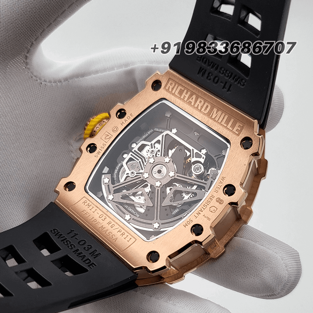 Richard Mille RM 11 Rose Gold Flyback Chronograph Exact 1:1 Top Quality Replica Super Clone Swiss ETA RM 11-03 Automatic Movement Watch - Image 5