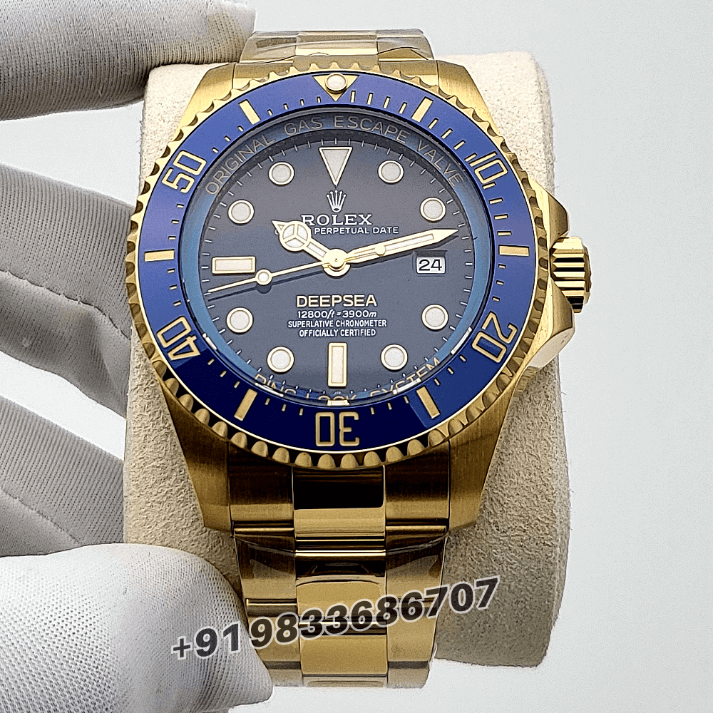 Rolex Deepsea Oyster Yellow Gold 44mm Exact 1:1 Top Quality Super Clone Replica Swiss ETA 3235 Automatic Movement Watch