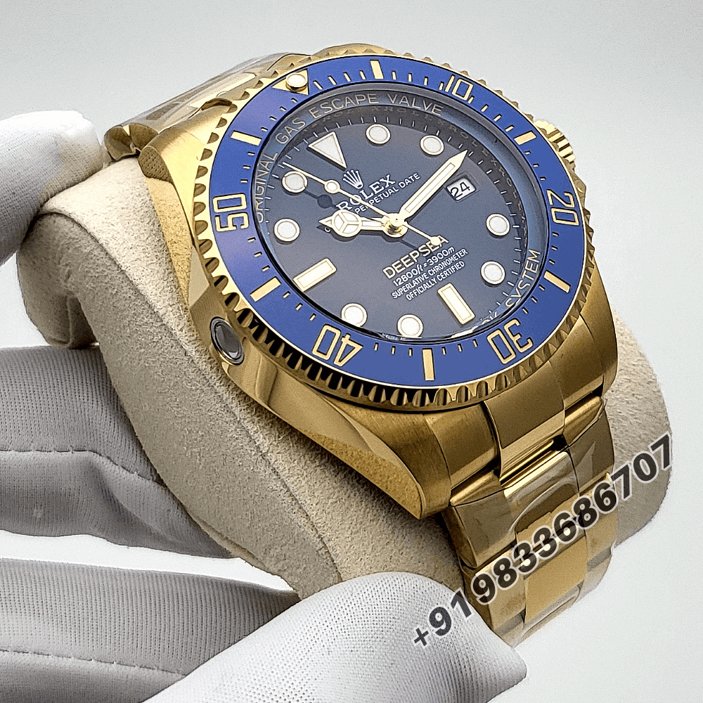 Rolex Deepsea Oyster Yellow Gold 44mm Exact 1:1 Top Quality Super Clone Replica Swiss ETA 3235 Automatic Movement Watch - Image 3