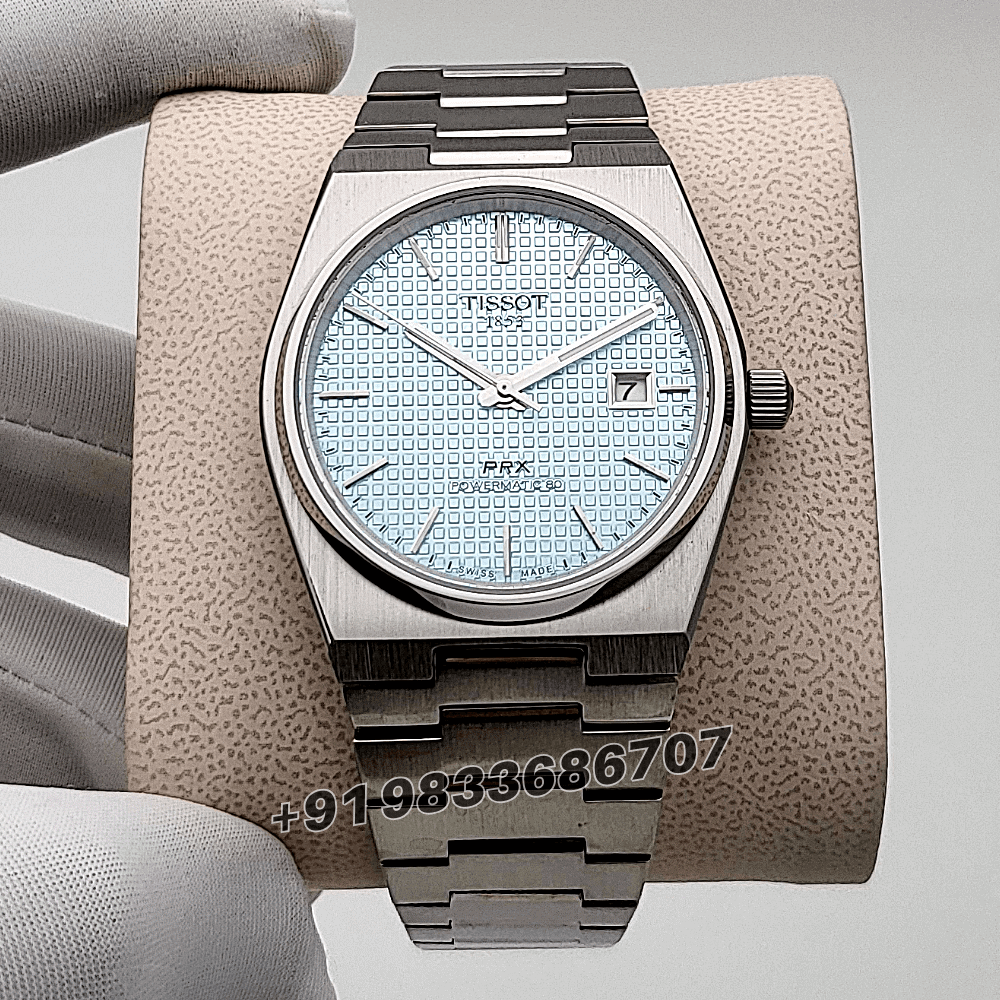 Tissot PRX Powermatic 80 Ice Blue Dial 40mm High Quality Swiss Automatic Movement First Copy Watch