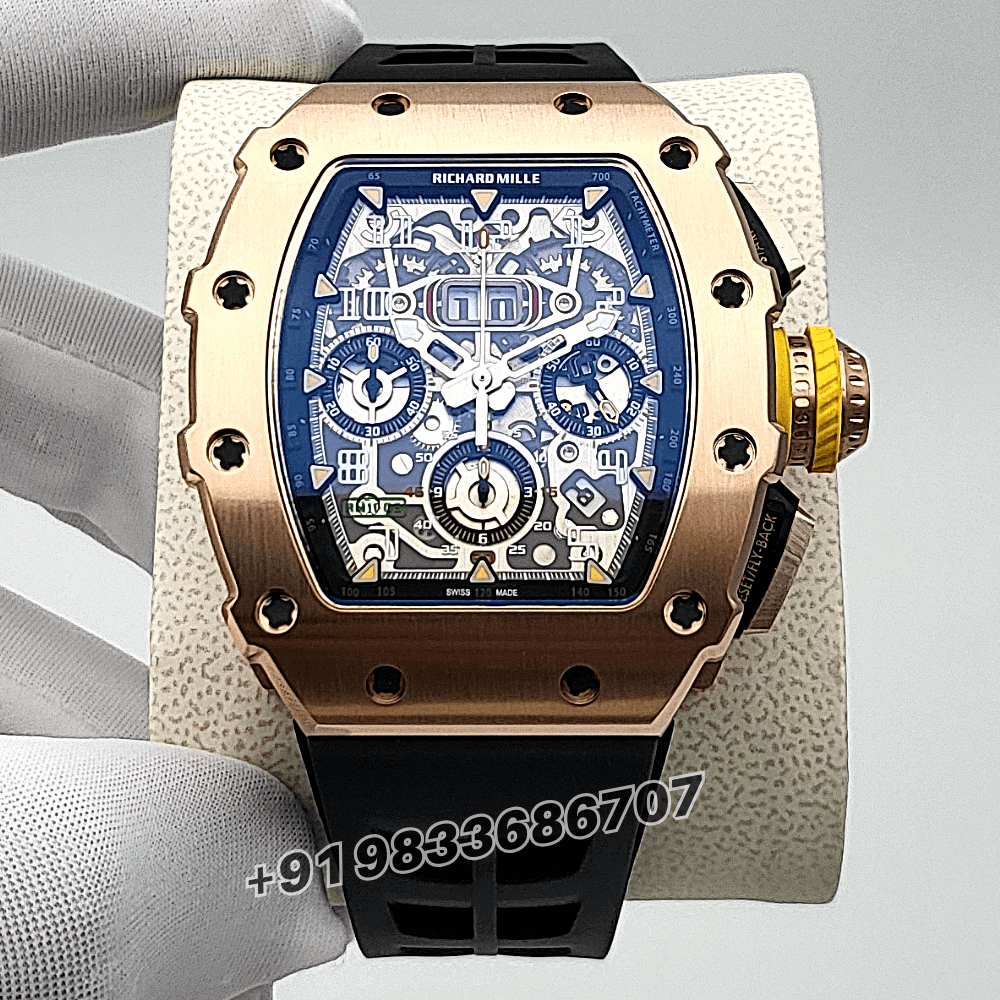 Richard Mille RM 11 Rose Gold Flyback Chronograph Exact 1:1 Top Quality Replica Super Clone Swiss ETA RM 11-03 Automatic Movement Watch
