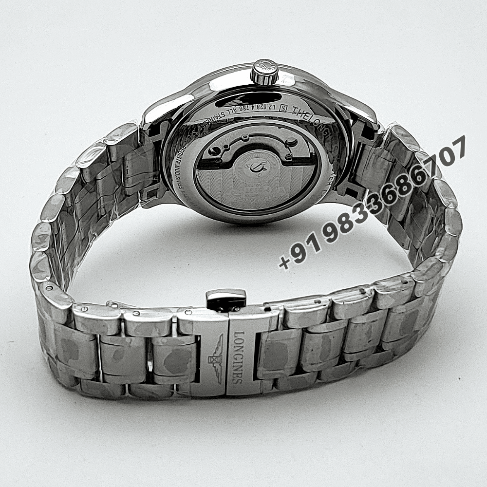Longines Master Collection Moonphase Stainless Steel Silver Dial High Quality Swiss Automatic First Copy Watch - Image 4