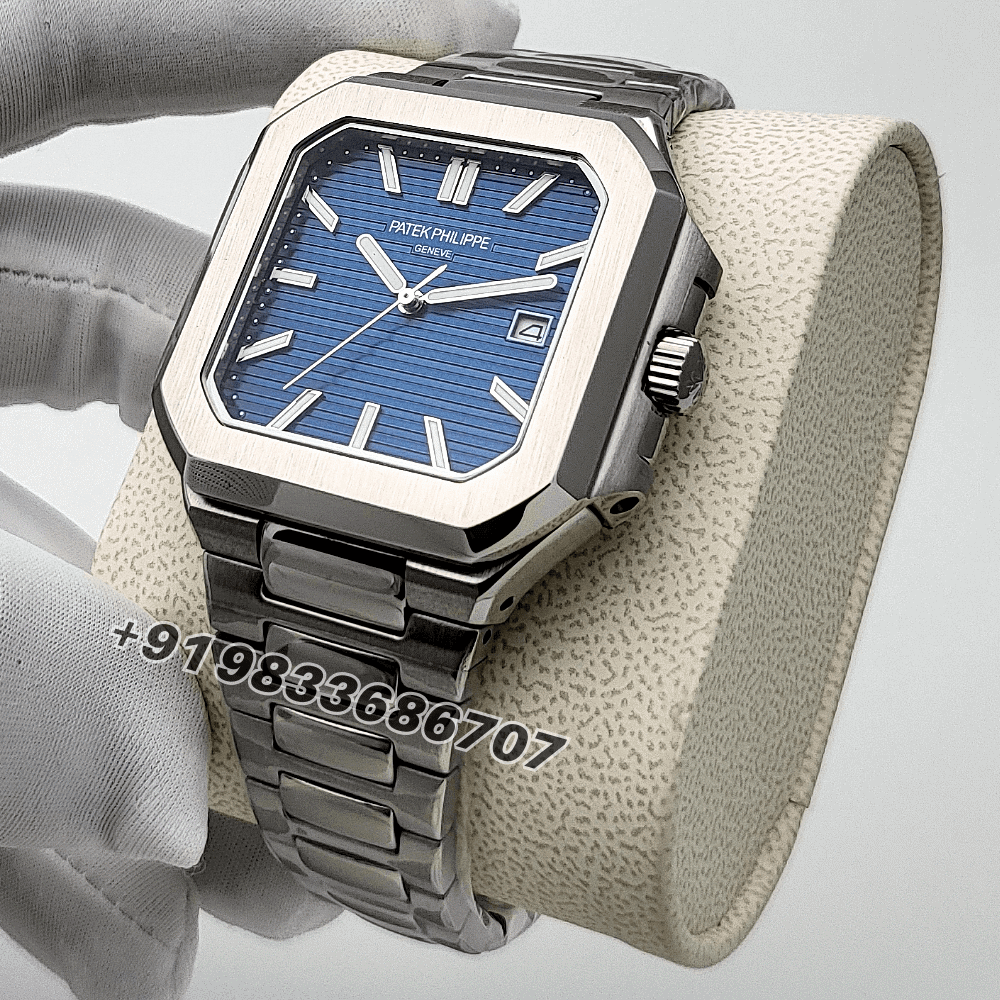 Patek Philippe Cubitus White Gold Sunburst Blue-Gray Dial 40mm High Quality Swiss Automatic Replica Watch - Image 2