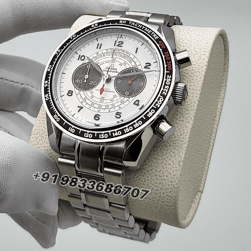 Omega Speedmaster Chronoscope Stainless Steel 43mm Silver Dial High Quality Watch - Image 2
