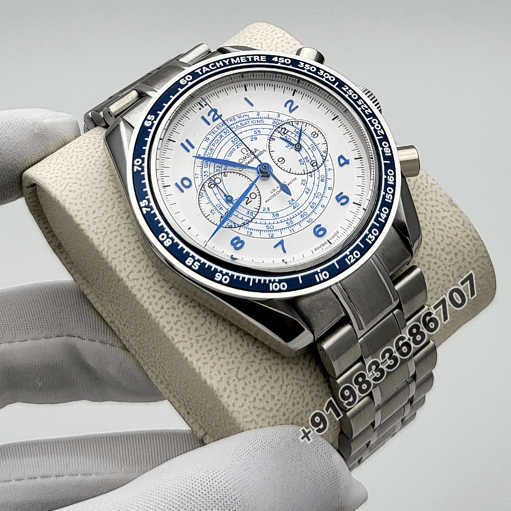 Omega Speedmaster Chronoscope Chronograph Stainless Steel 43mm Silver Dial High Quality Watch - Image 3