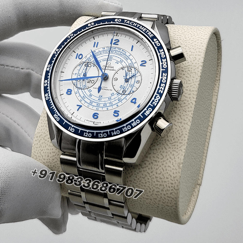 Omega Speedmaster Chronoscope Chronograph Stainless Steel 43mm Silver Dial High Quality Watch - Image 2