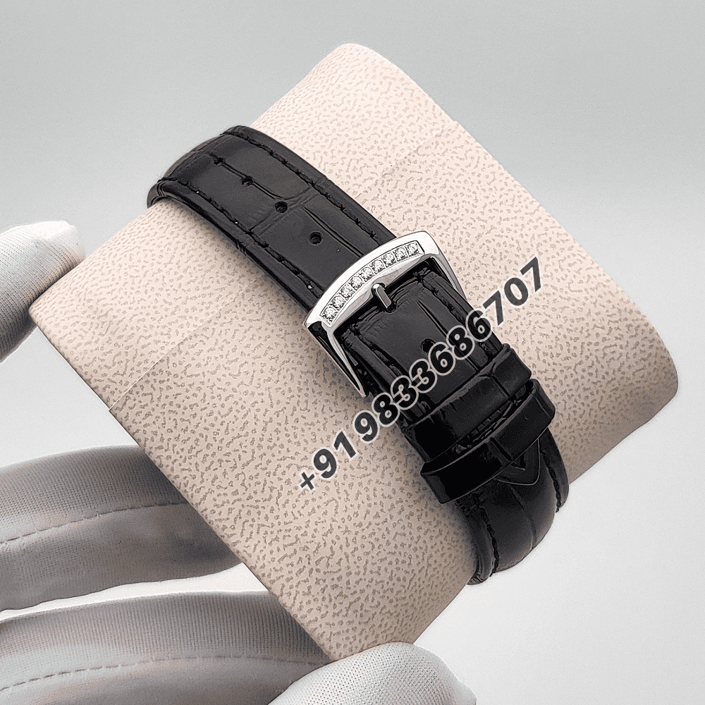 Franck Muller Long Island Colorful Marking White Dial Black Leather Strap High Quality Women’s Watch - Image 4