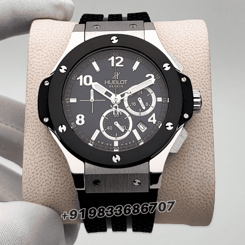 Hublot Big Bang Stainless Steel Matte Black Dial Rubber Strap High Quality First Copy Watch