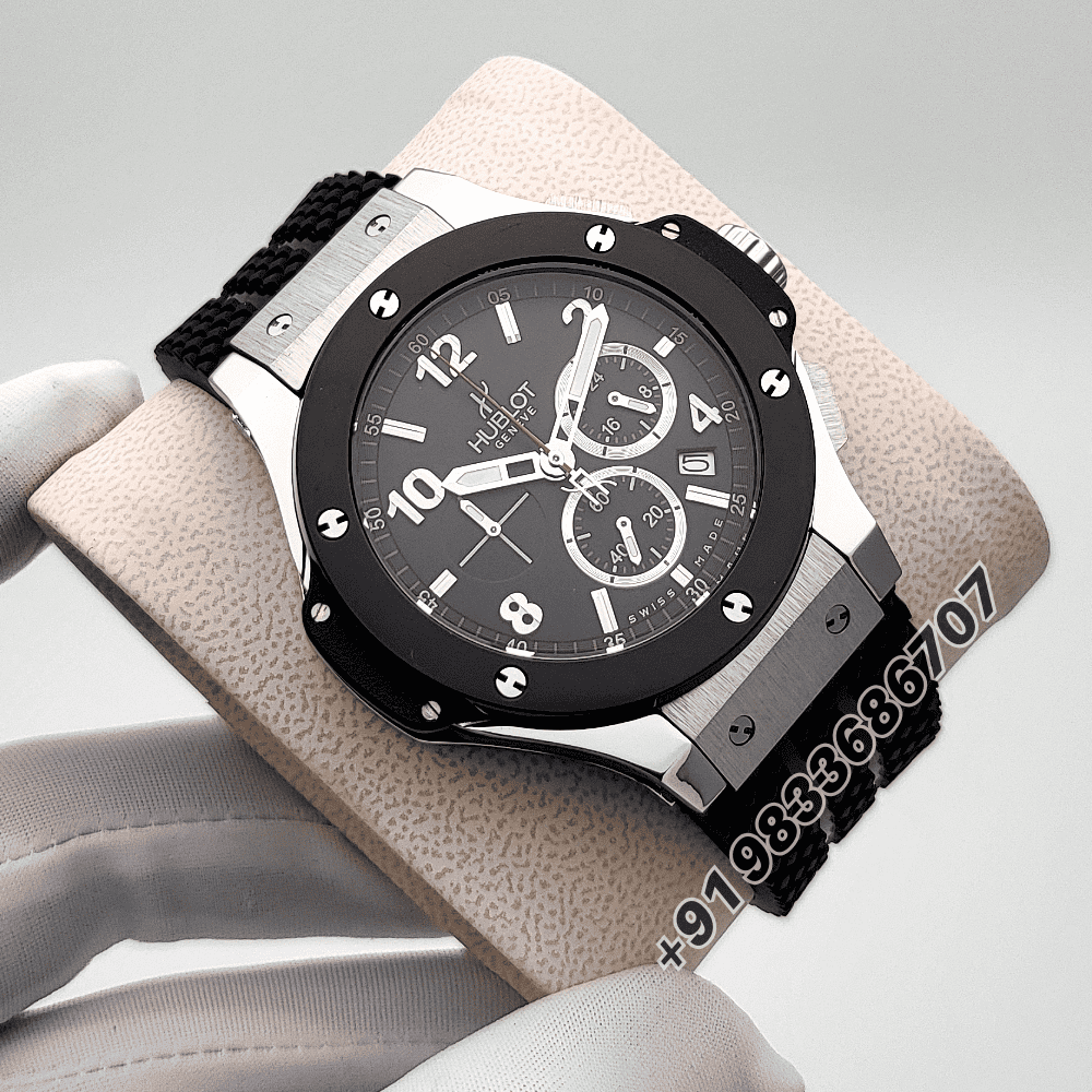 Hublot Big Bang Stainless Steel Matte Black Dial Rubber Strap High Quality First Copy Watch - Image 3