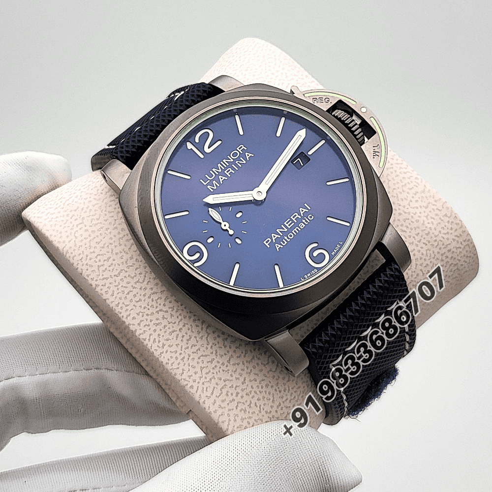 Luminor Panerai Marina Blue Dial 44mm High Quality Swiss Automatic Watch - Image 3