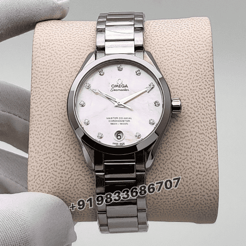 Omega Seamaster Aqua Terra 150m Co-Axial Master Chronometer 34mm Mother of Pearl Pink Dial High Quality Women’s Watch