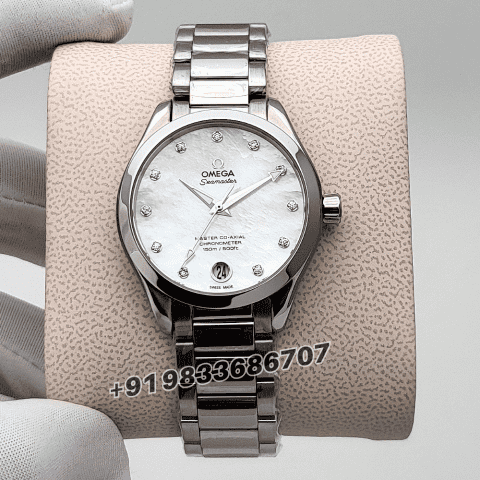 Omega Seamaster Aqua Terra 150m Co-Axial Master Chronometer 34mm Mother of Pearl White Dial High Quality Women’s Watch