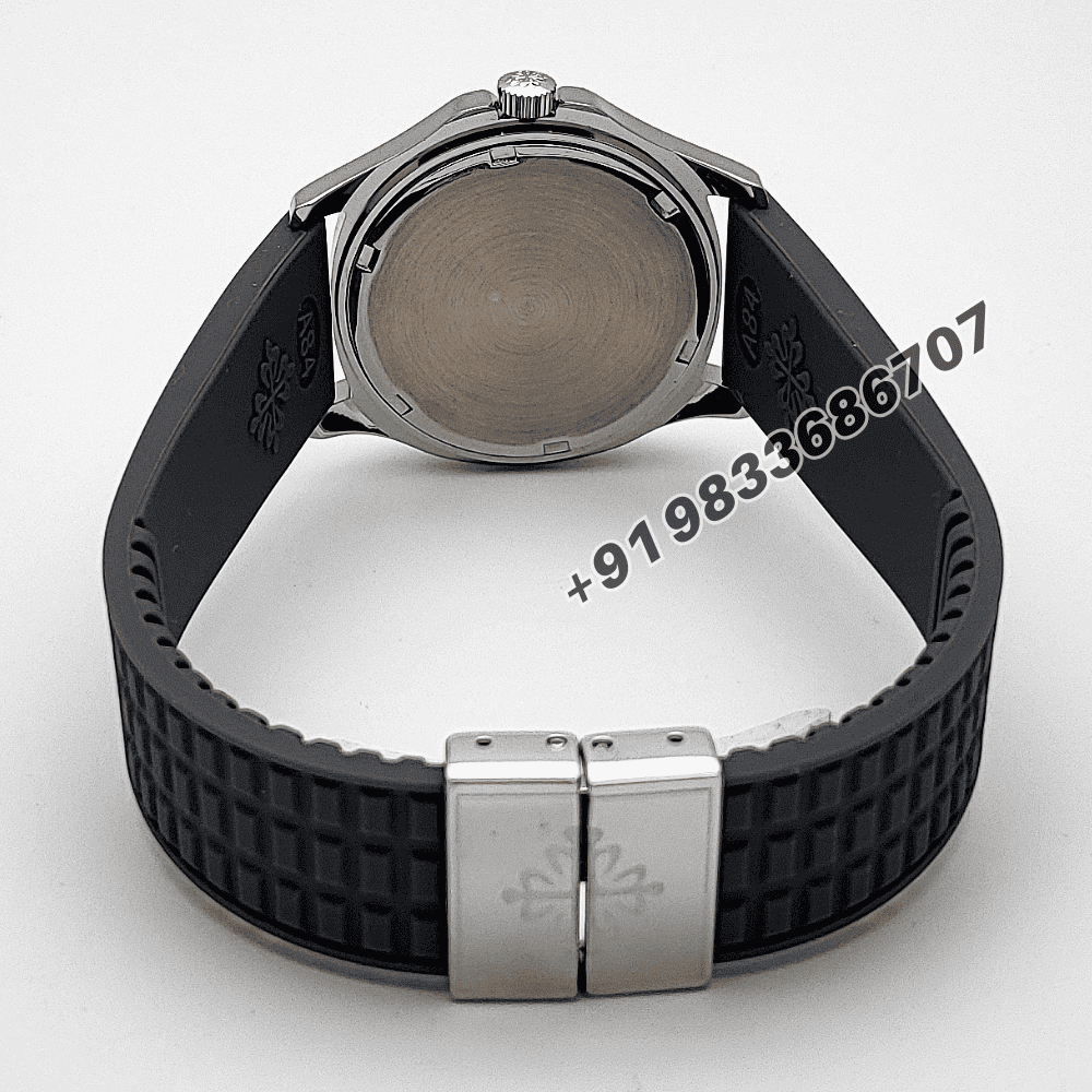 Patek Philippe Aquanaut Steel Grey Dial Diamonds Marking Bezel Rubber Strap High Quality Women’s Watch - Image 4