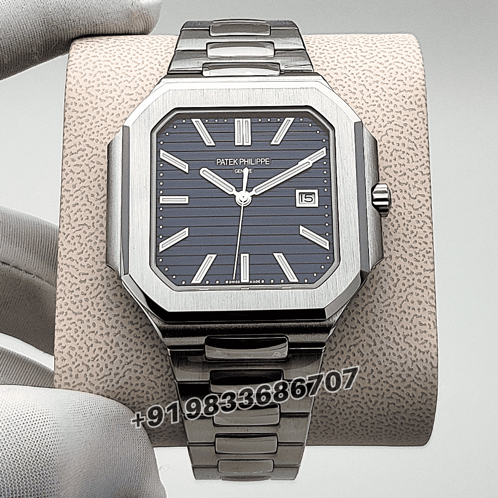 Patek Philippe Cubitus White Gold 7128/1G-001 Sunburst Blue-Gray Dial 45mm Exact 1:1 Replica Top Quality Super Clone Swiss ETA 26-330 S C/434 Automatic Movement Watch