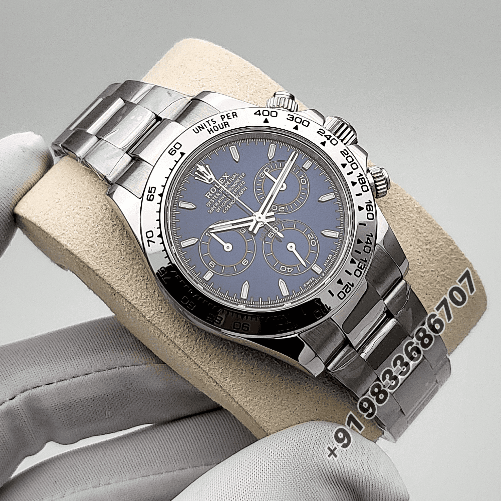 Rolex Cosmograph Daytona White Gold Bright Blue 40mm Exact 1:1 Top Quality Super Clone Replica Swiss ETA 4131 Automatic Movement Watch - Image 3
