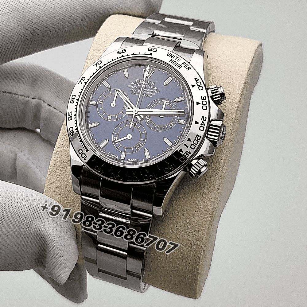 Rolex Cosmograph Daytona White Gold Bright Blue 40mm Exact 1:1 Top Quality Super Clone Replica Swiss ETA 4131 Automatic Movement Watch - Image 2