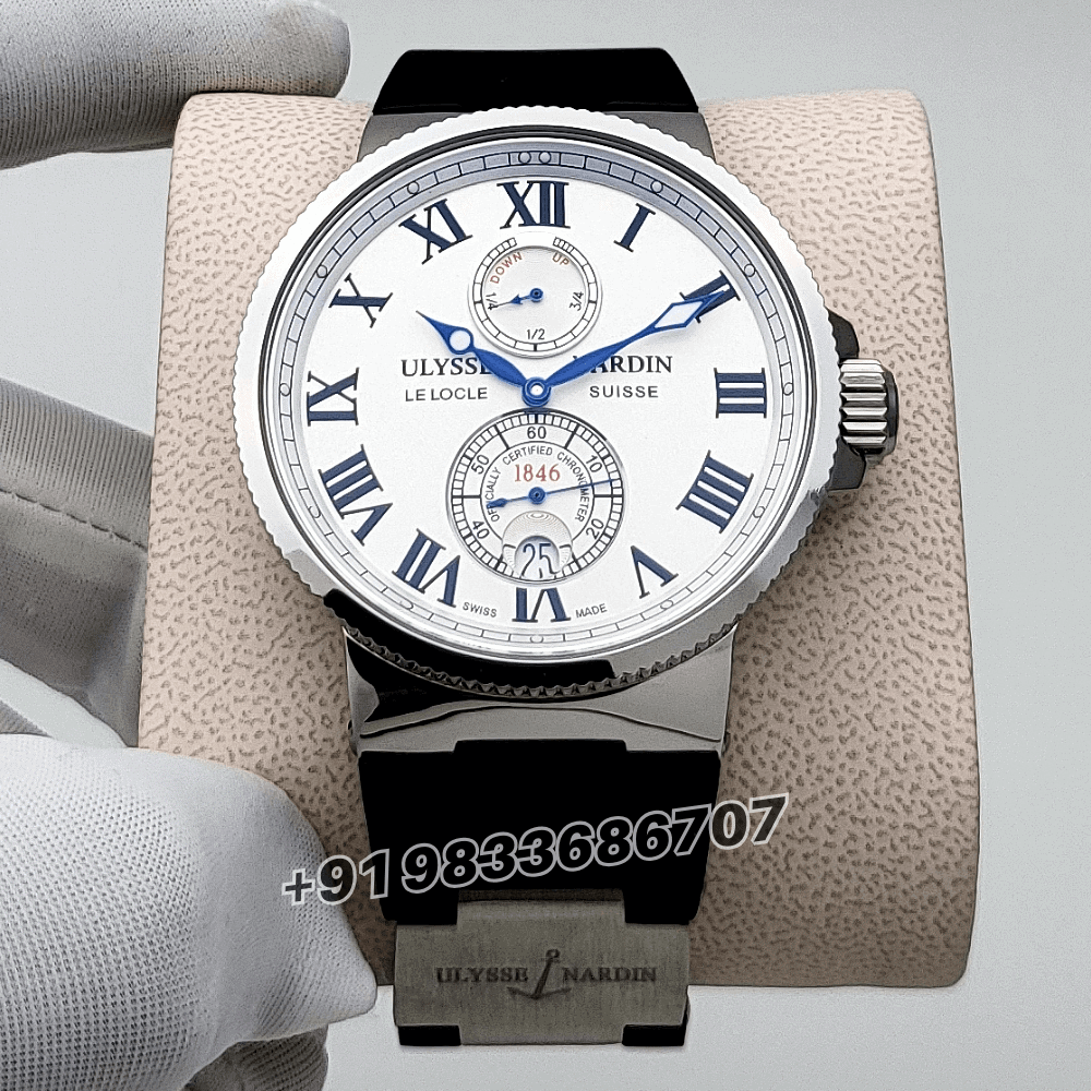 Ulysse Nardin Marine Torpilleur Stainless Steel White Lacquered Dial High Quality Swiss Automatic Watch