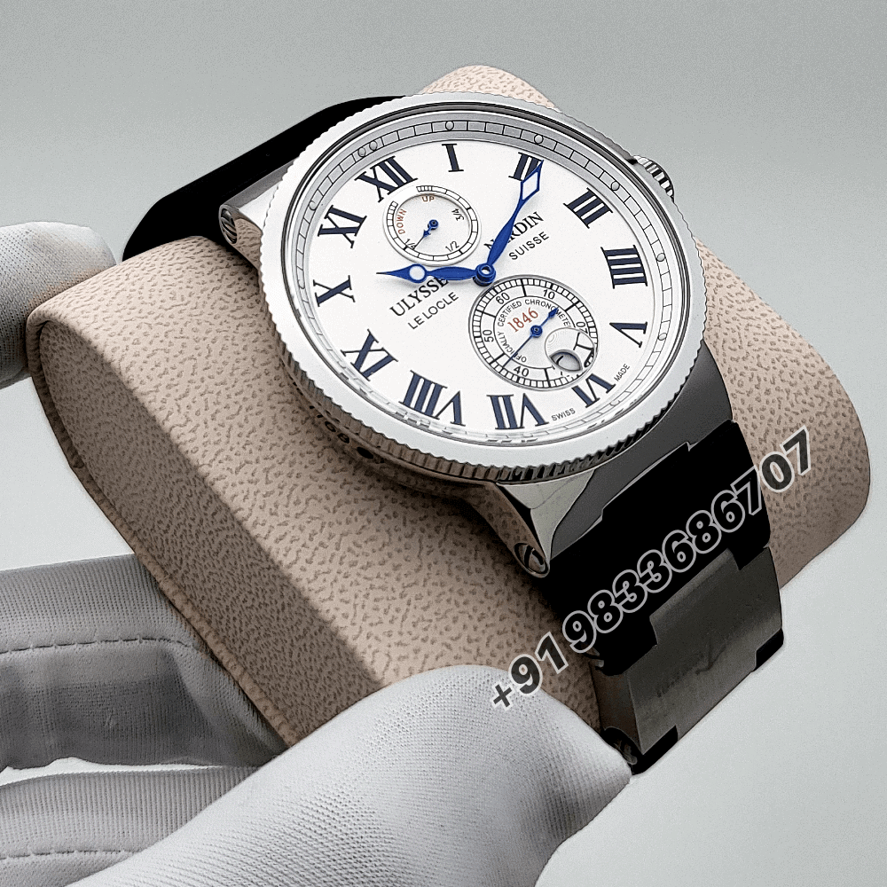 Ulysse Nardin Marine Torpilleur Stainless Steel White Lacquered Dial High Quality Swiss Automatic Watch - Image 3