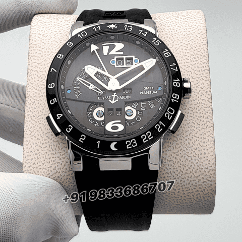 Ulysse Nardin El Toro GMT Perpetual Calendar Black Stainless Steel High Quality Swiss Automatic Watch