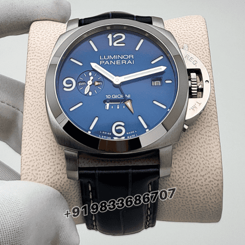 Luminor Panerai Dieci Giorni GMT Sun-Brushed Blue Dial High Quality Swiss Automatic Watch