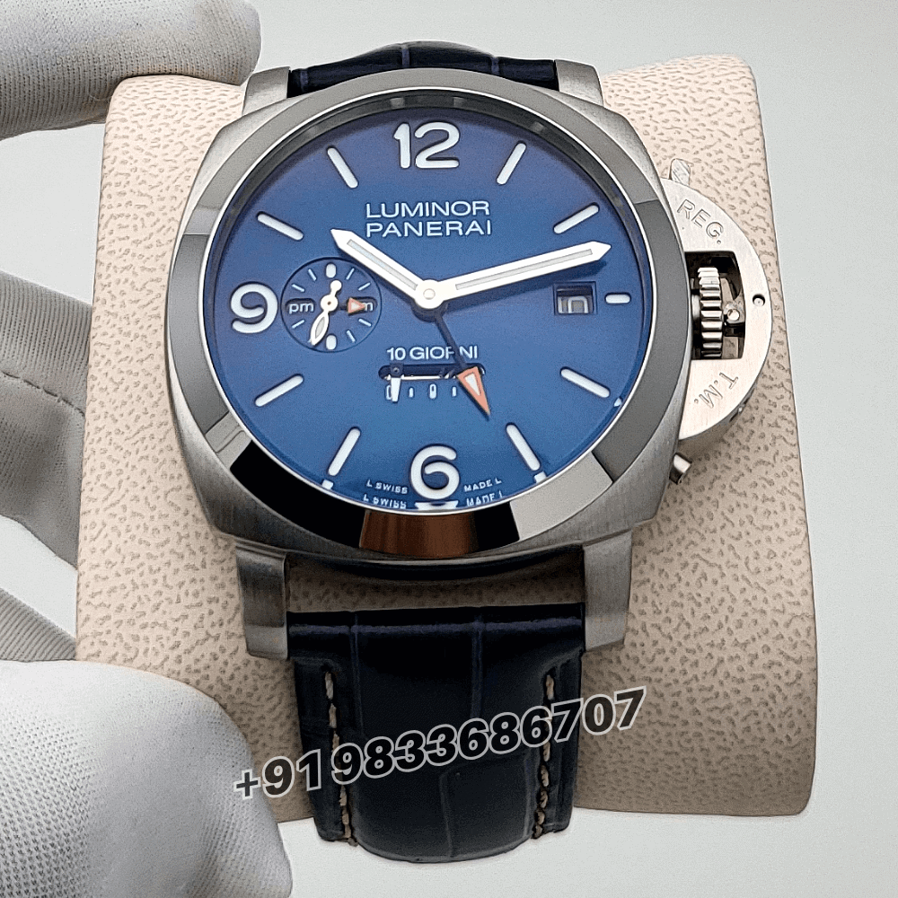 Luminor Panerai Dieci Giorni GMT Sun-Brushed Blue Dial High Quality Swiss Automatic Watch