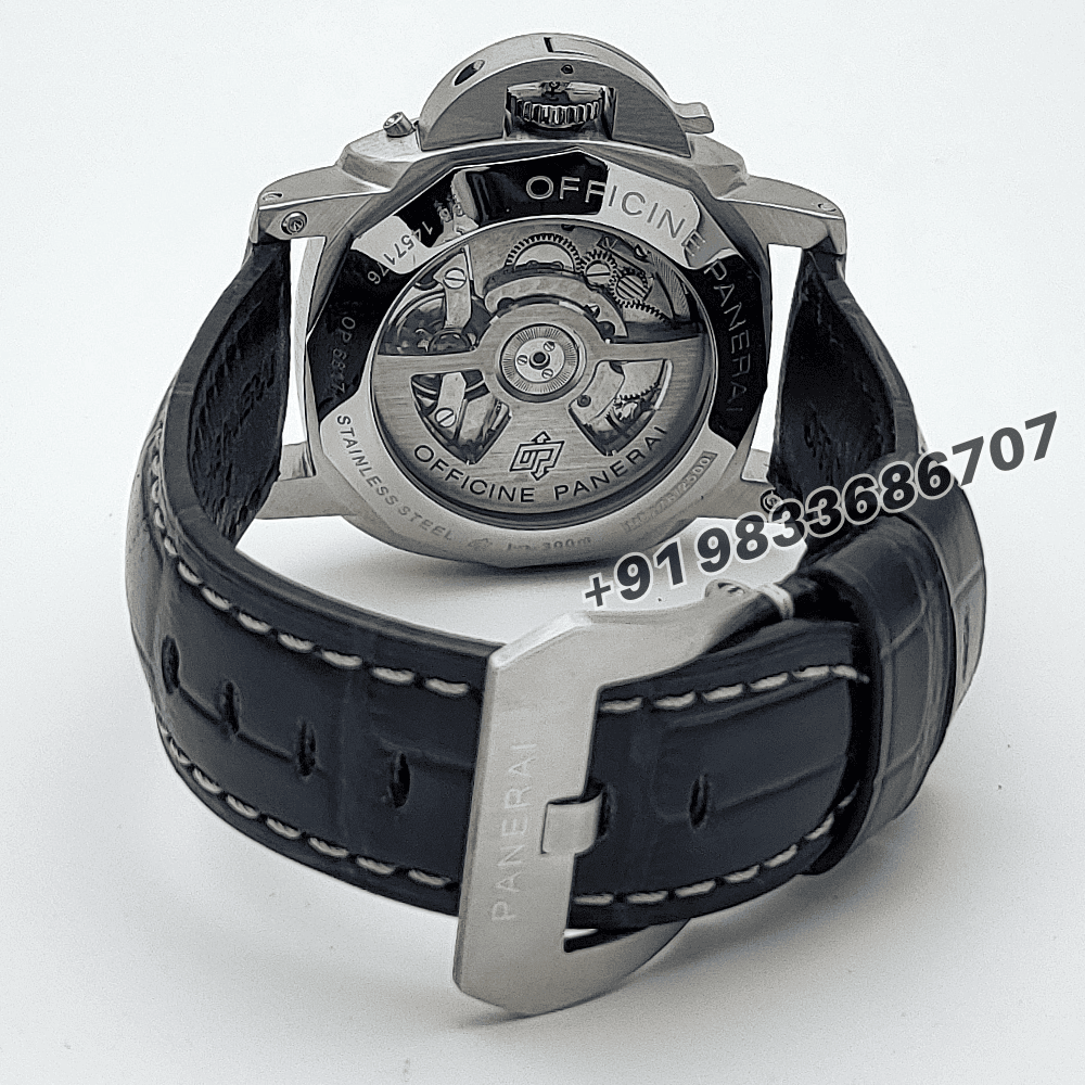 Luminor Panerai Dieci Giorni GMT Sun-Brushed Blue Dial High Quality Swiss Automatic Watch - Image 4