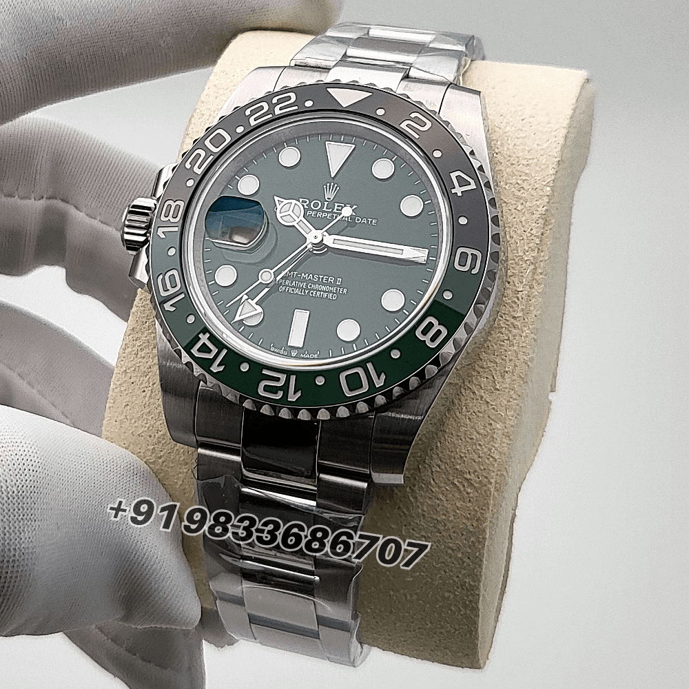 Rolex GMT Master II White Gold Left-Hand Green Ceramic Dial 40mm Exact 1:1 Top Quality Super Clone Replica Swiss ETA 3285 Automatic Movement Watch - Image 2