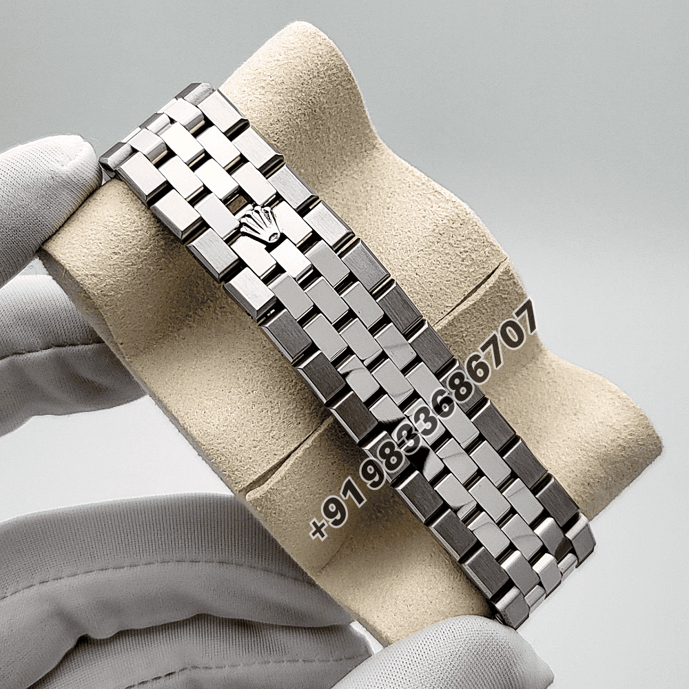 Rolex Land-Dweller 40mm Oystersteel and White Gold Intense White Honeycomb Motif Dial Exact 1:1 Top Quality Replica Super Clone Swiss ETA 7135 Automatic Movement Watch - Image 4