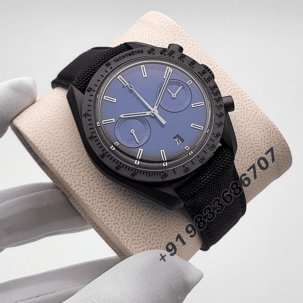 Omega Speedmaster Dark Side Of the Moon Black Ceramic On Coated Nylon Fabric Strap Exact 1:1 Super Clone 9300 Swiss Automatic Movement Watch - Image 3