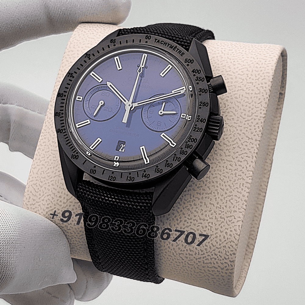 Omega Speedmaster Dark Side Of the Moon Black Ceramic On Coated Nylon Fabric Strap Exact 1:1 Super Clone 9300 Swiss Automatic Movement Watch - Image 2