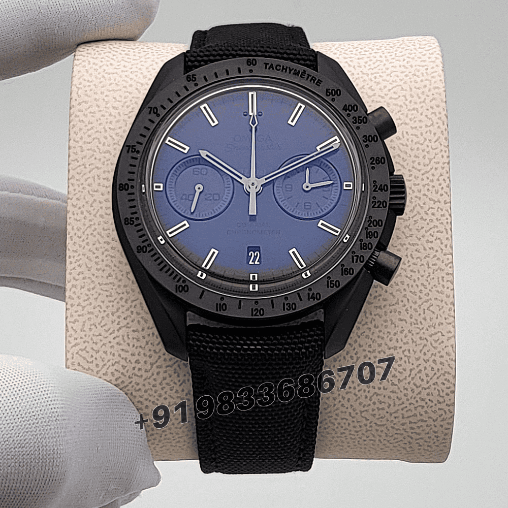 Omega Speedmaster Dark Side Of the Moon Black Ceramic On Coated Nylon Fabric Strap Exact 1:1 Super Clone 9300 Swiss Automatic Movement Watch