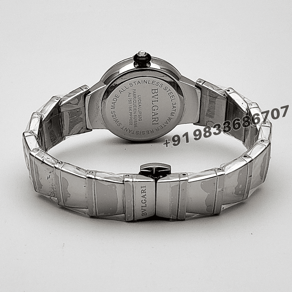 Bvlgari Lvcea Stainless Steel Black Dial Diamond set Bezel High Quality Women’s Watch - Image 4