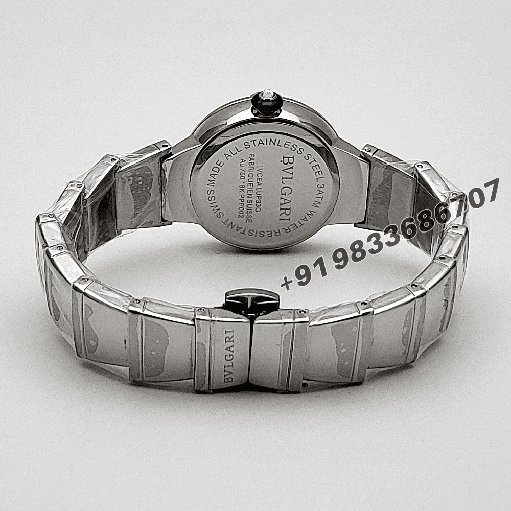 Bvlgari Lvcea Stainless Steel White Mother-of-Pearl Dial Diamond Set Bezel High Quality Women’s Watch - Image 4