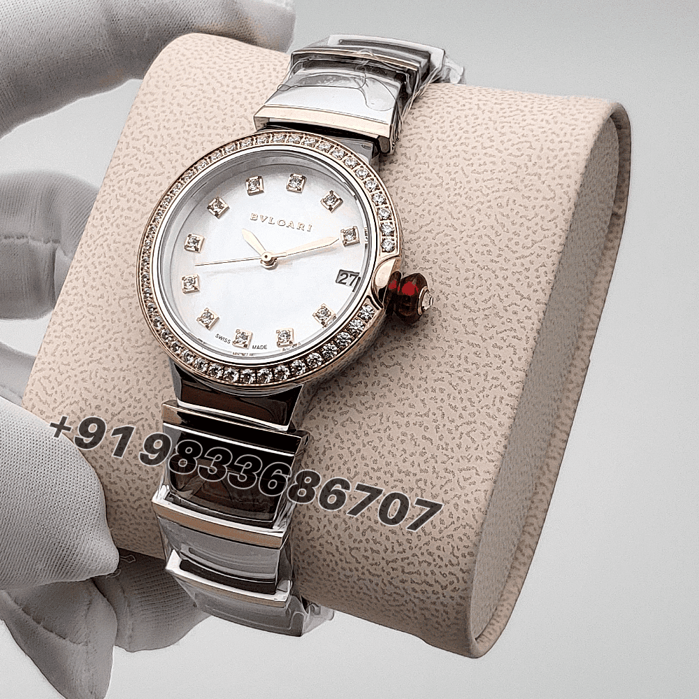 Bvlgari Lvcea Stainless Steel and Rose Gold mother-of-pearl Dial High Quality Women’s Watch - Image 2