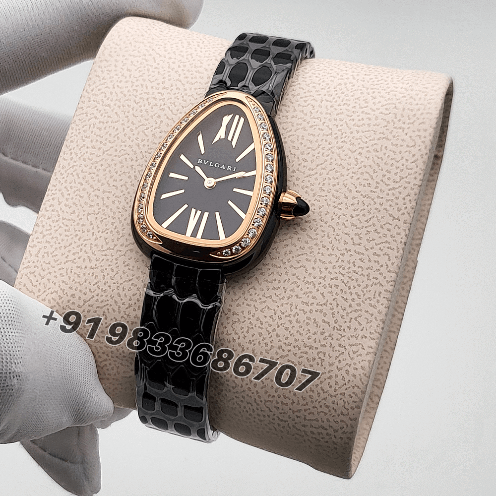 Bvlgari Serpenti Seduttori Black Dial Diamond Set High Quality Women’s Watch - Image 2