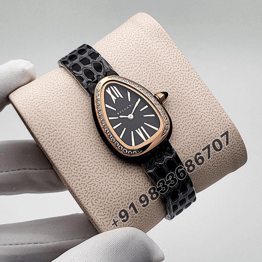 Bvlgari Serpenti Seduttori Black Dial Diamond Set High Quality Women’s Watch - Image 3