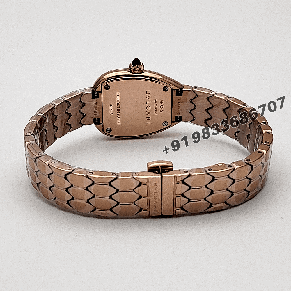 Bvlgari Serpenti Seduttori Rose Gold Diamond Set White Dial High Quality Women’s Watch - Image 4