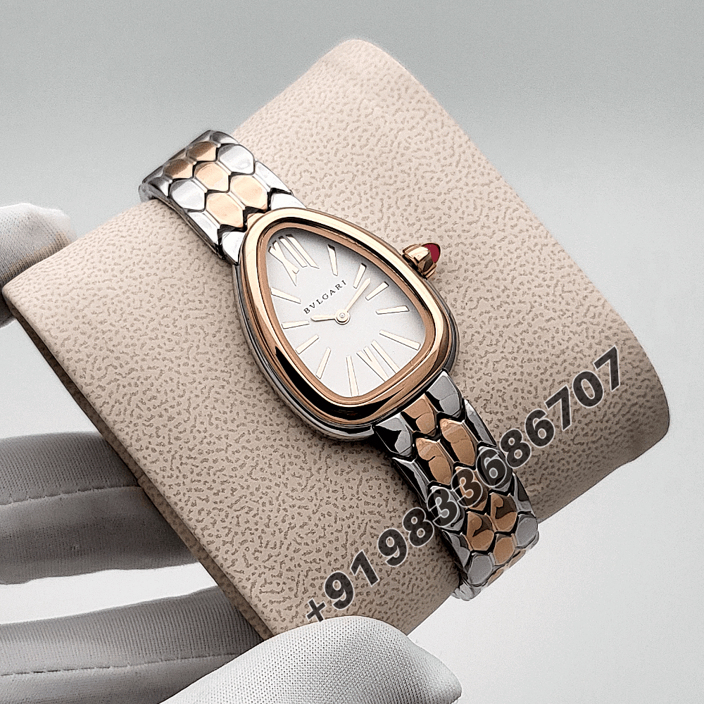 Bvlgari Serpenti Seduttori Rose Gold and Stainless Steel White Dial High Quality Women’s Watch - Image 3
