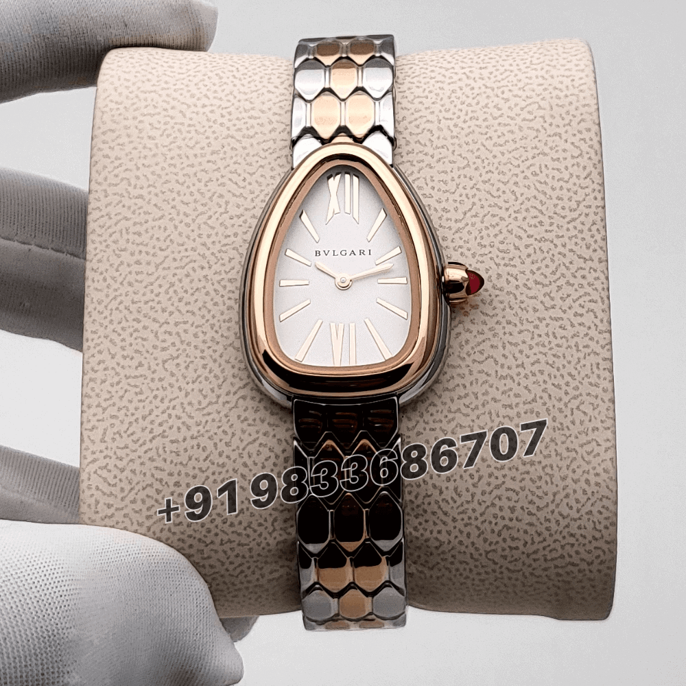 Bvlgari Serpenti Seduttori Rose Gold and Stainless Steel White Dial High Quality Women’s Watch