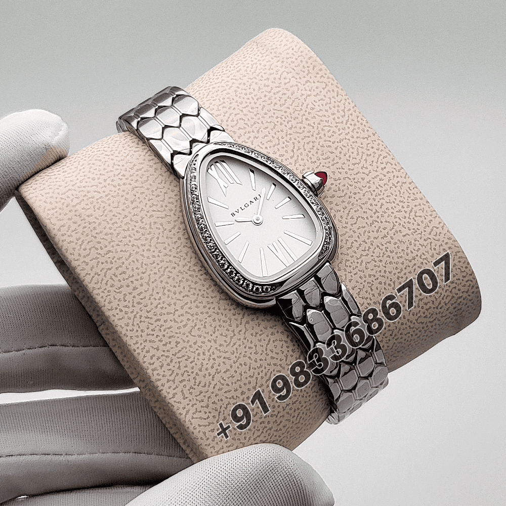 Bvlgari Serpenti Seduttori Stainless Steel Diamond Set White Dial High Quality Women’s Watch - Image 3
