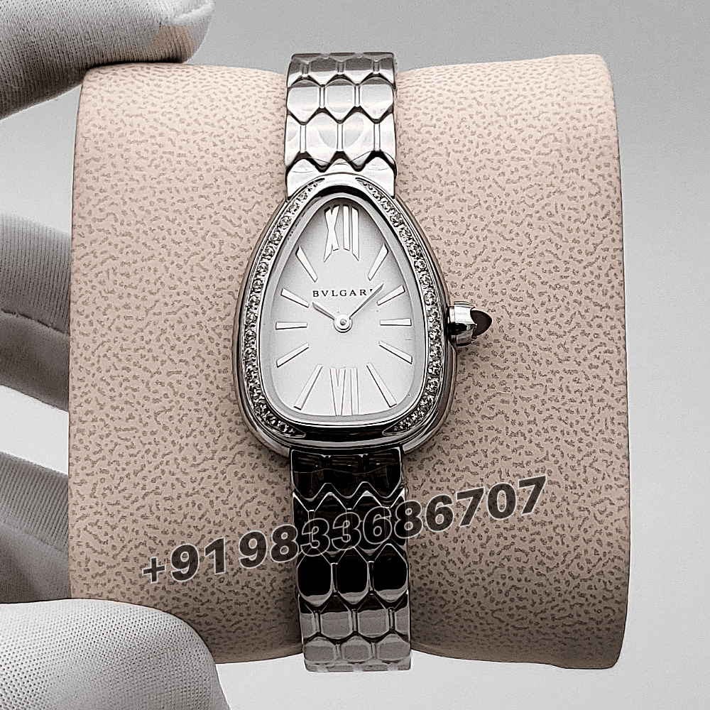 Bvlgari Serpenti Seduttori Stainless Steel Diamond Set White Dial High Quality Women’s Watch